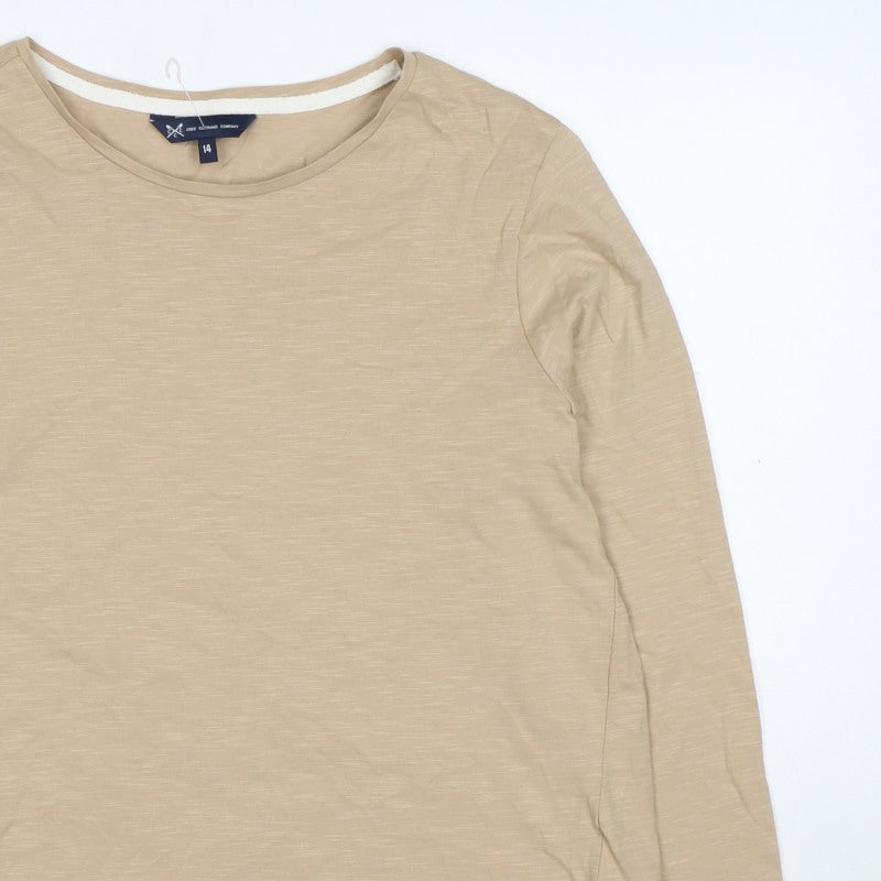 Crew Clothing Company Women Beige Size 14 Basic Long Sleeve T-Shirt