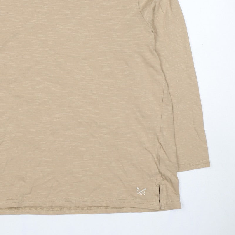 Crew Clothing Company Women Beige Size 14 Basic Long Sleeve T-Shirt