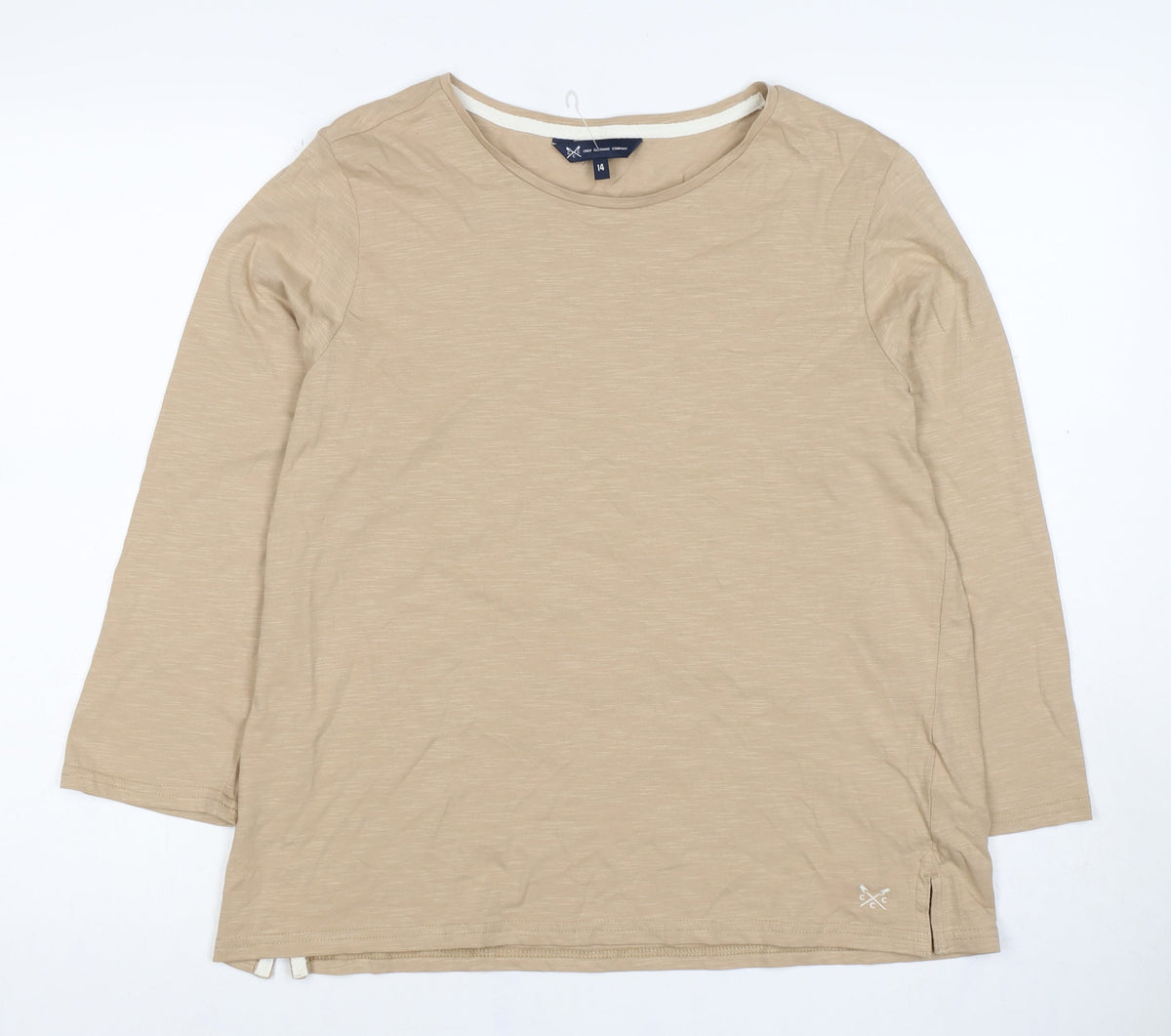 Crew Clothing Company Women Beige Size 14 Basic Long Sleeve T-Shirt