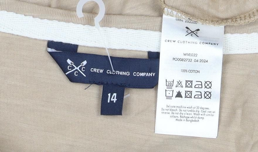 Crew Clothing Company Women Beige Size 14 Basic Long Sleeve T-Shirt
