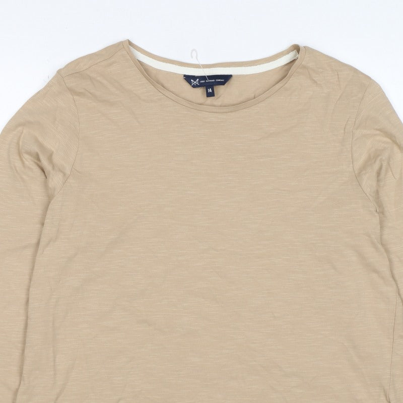 Crew Clothing Company Women Beige Size 14 Basic Long Sleeve T-Shirt