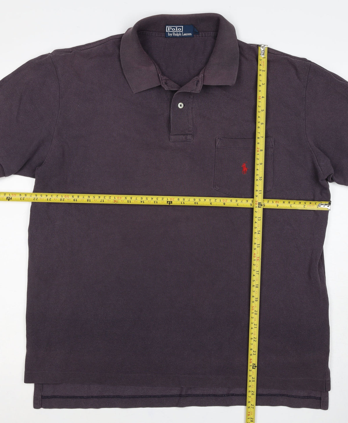 Polo Ralph Lauren Men's Purple L Classic Cotton Piqué Pocket Polo
