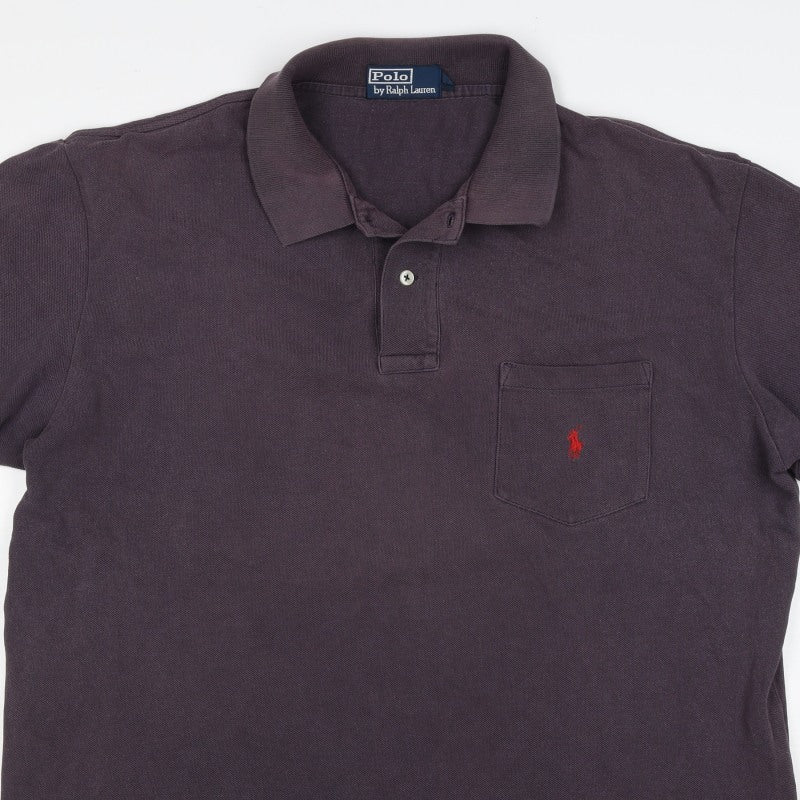 Polo Ralph Lauren Men's Purple L Classic Cotton Piqué Pocket Polo