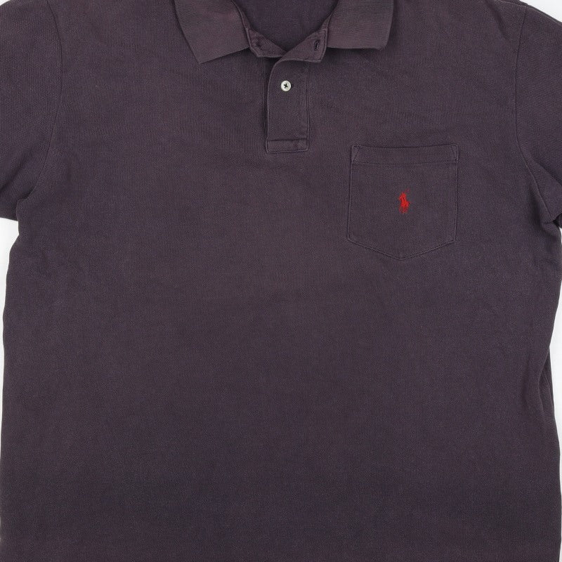 Polo Ralph Lauren Men's Purple L Classic Cotton Piqué Pocket Polo