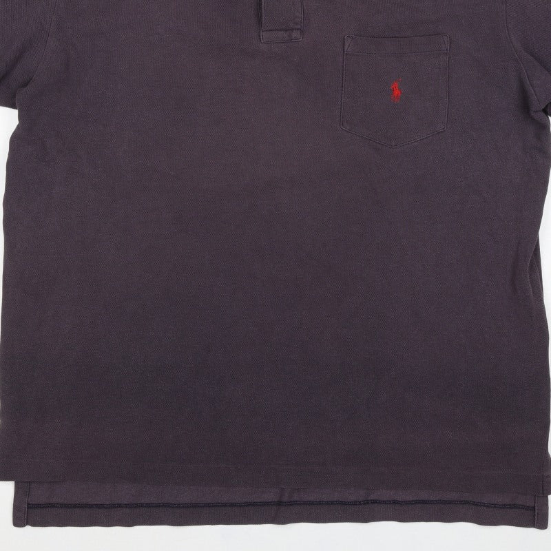 Polo Ralph Lauren Men's Purple L Classic Cotton Piqué Pocket Polo