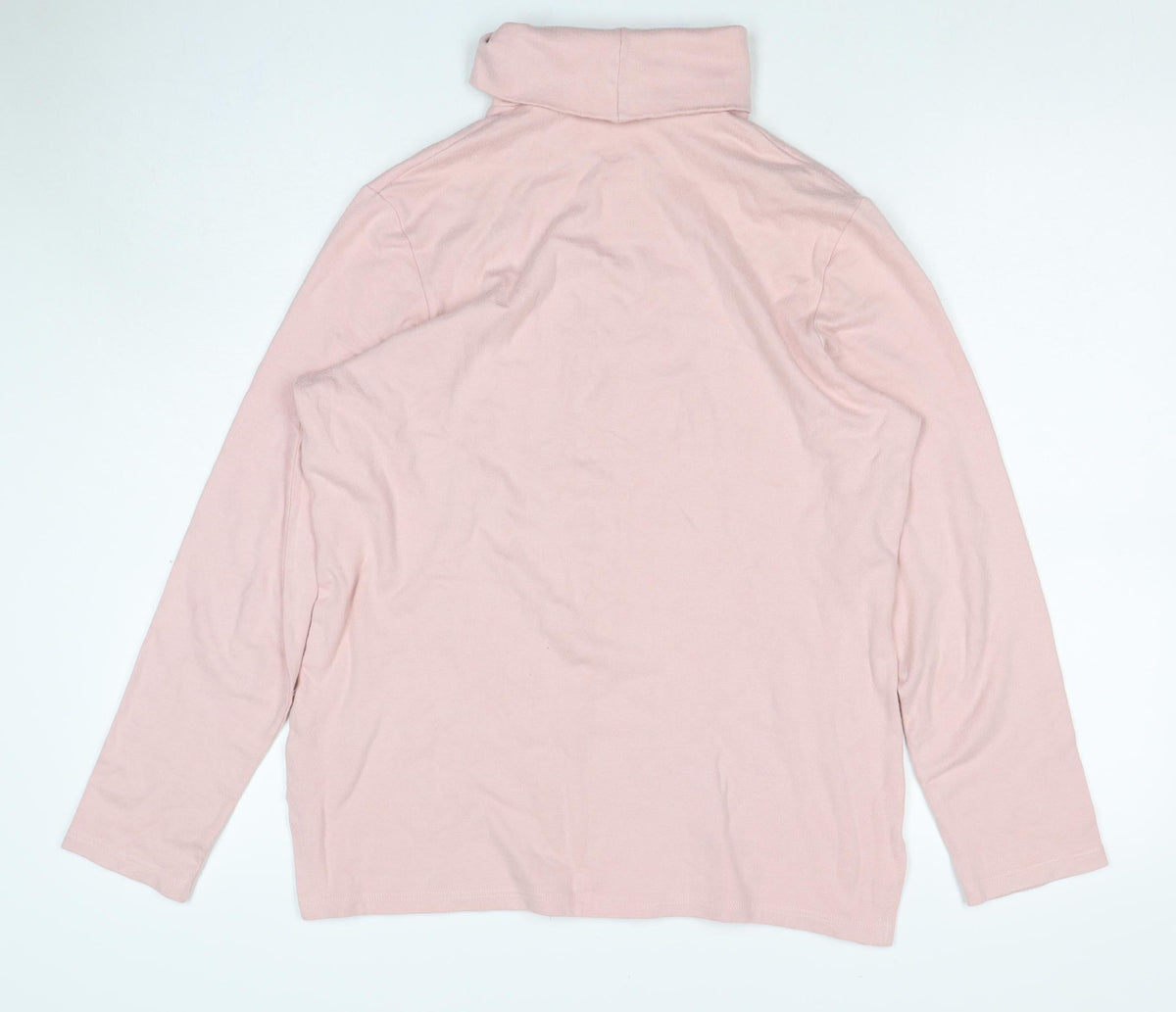Rapport Women's Pink S Basic Roll Neck Long Sleeve Jersey Top