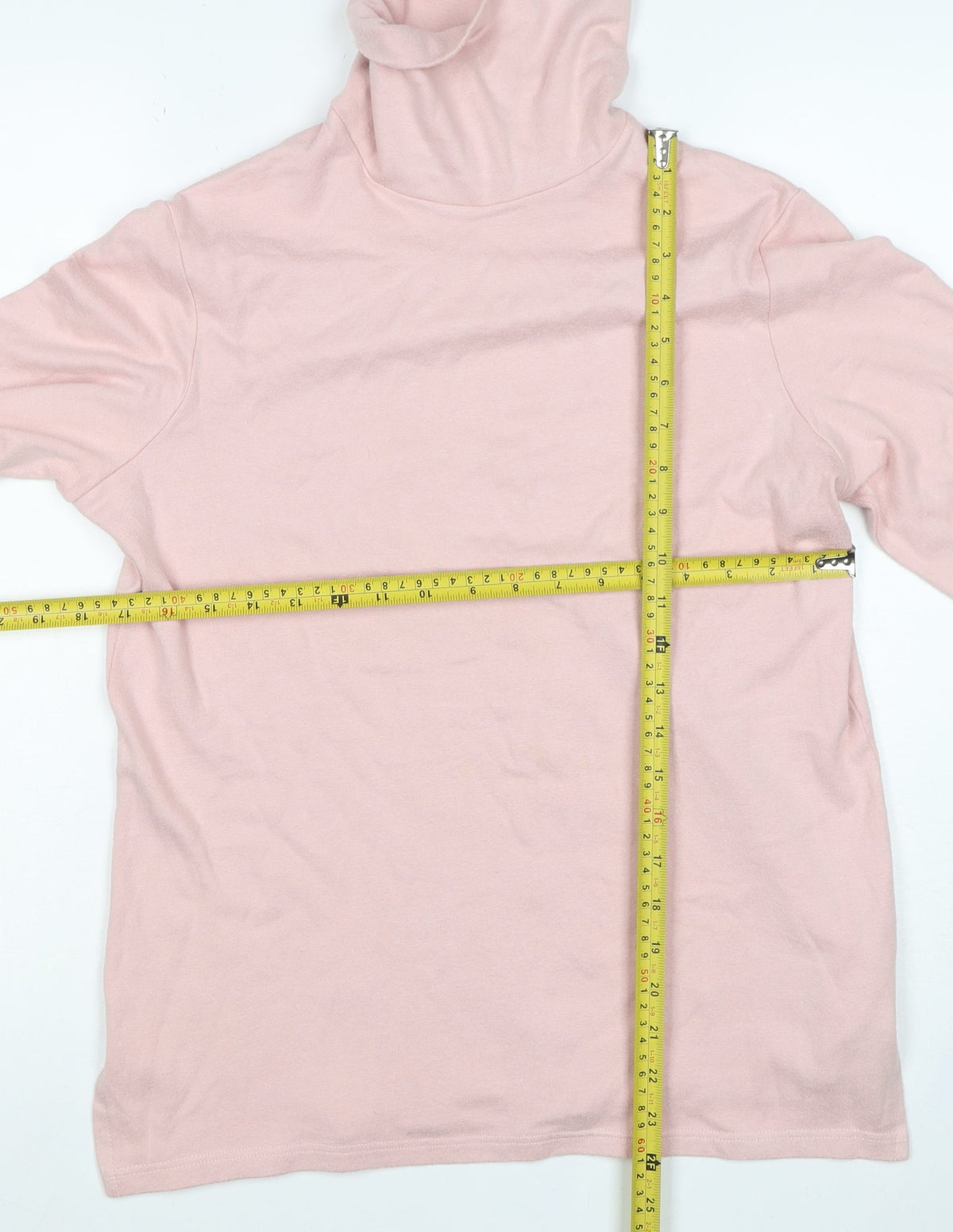 Rapport Women's Pink S Basic Roll Neck Long Sleeve Jersey Top