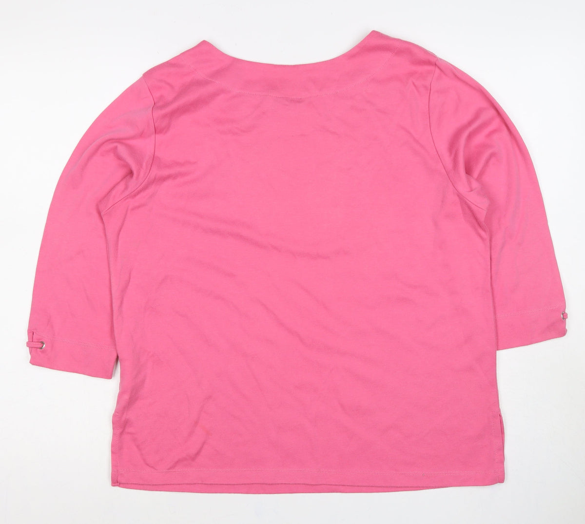 Canvas Women Pink Size 18 3/4 Sleeve Strap Detail Jersey Top
