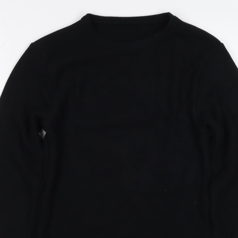 Marks and Spencer Women Black Size 10 Basic Thermal Long Sleeve Top