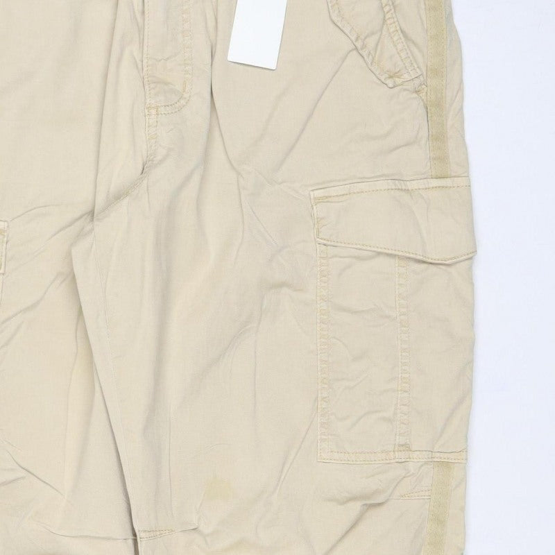 Marks & Spencer Women Beige Size 16 Short Cargo Trousers Pockets