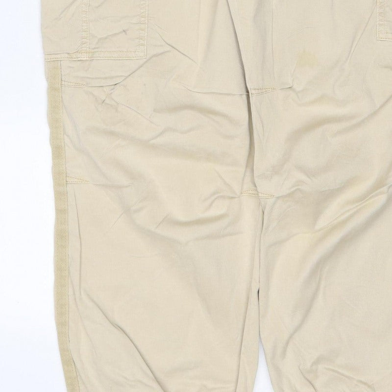 Marks & Spencer Women Beige Size 16 Short Cargo Trousers Pockets