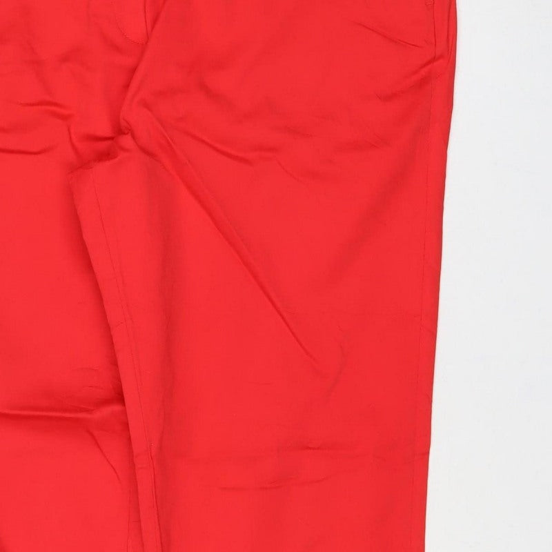 TU Women’s Red Size 14 Cotton Stretch Straight Chino Trousers