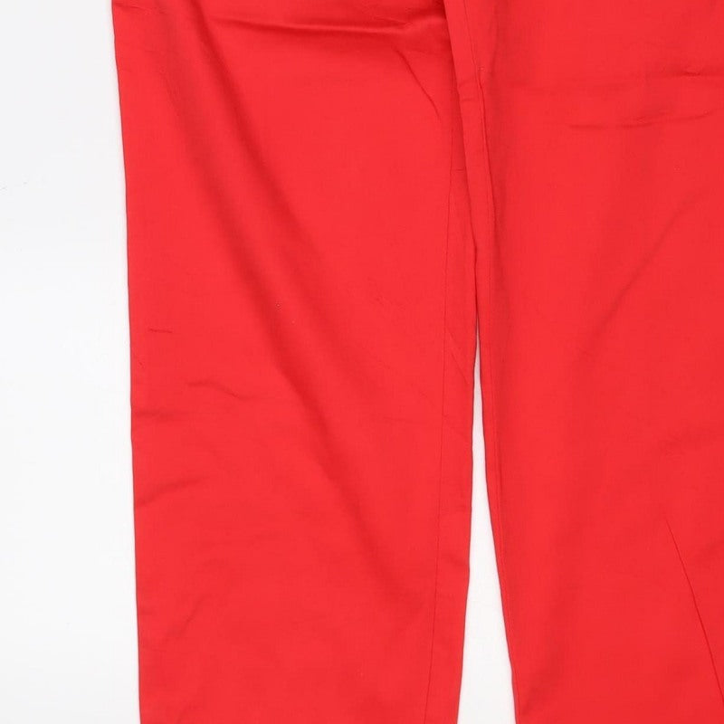 TU Women’s Red Size 14 Cotton Stretch Straight Chino Trousers
