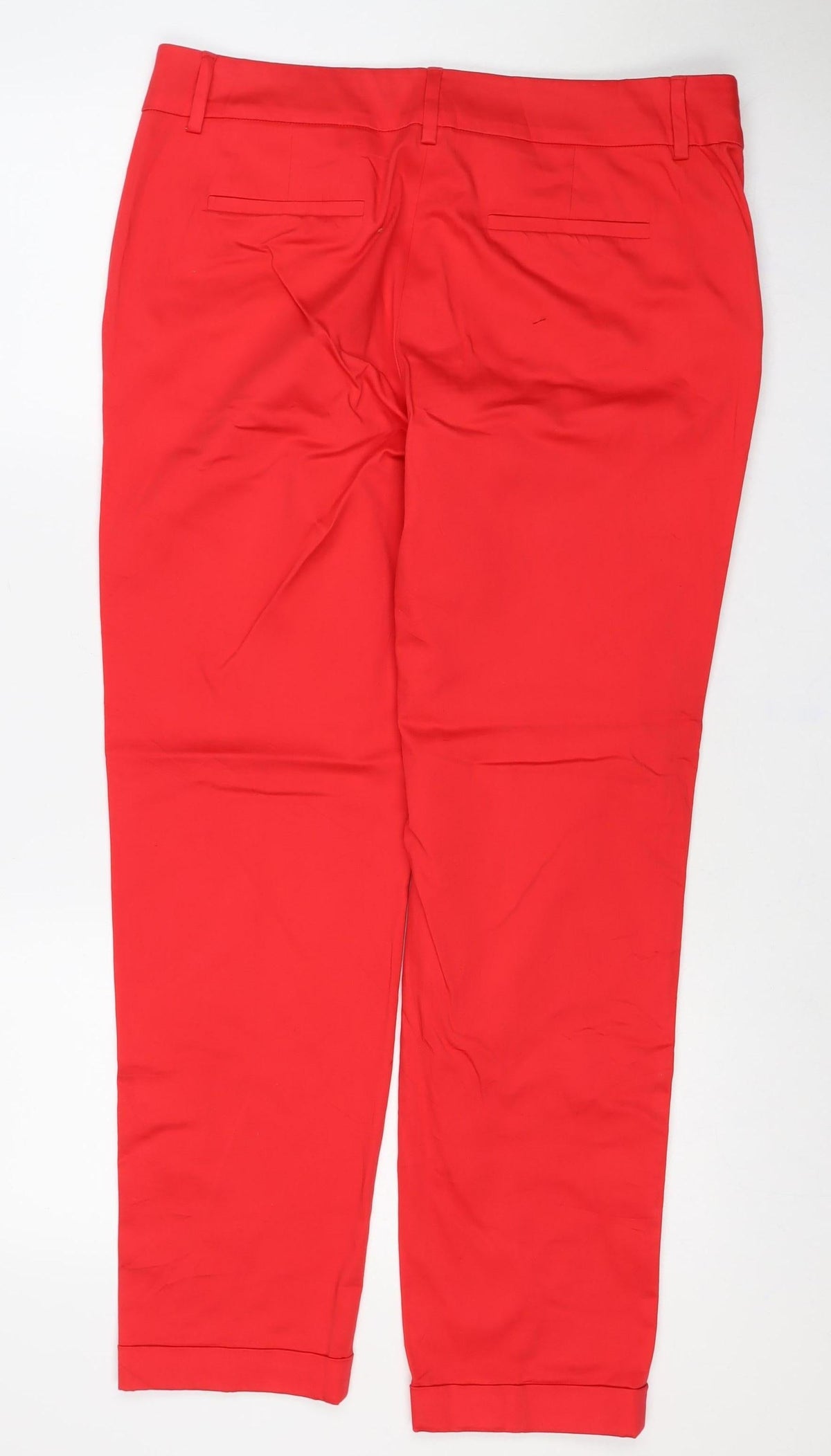 TU Women’s Red Size 14 Cotton Stretch Straight Chino Trousers