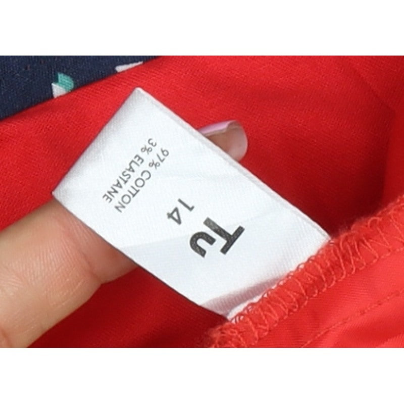 TU Women’s Red Size 14 Cotton Stretch Straight Chino Trousers