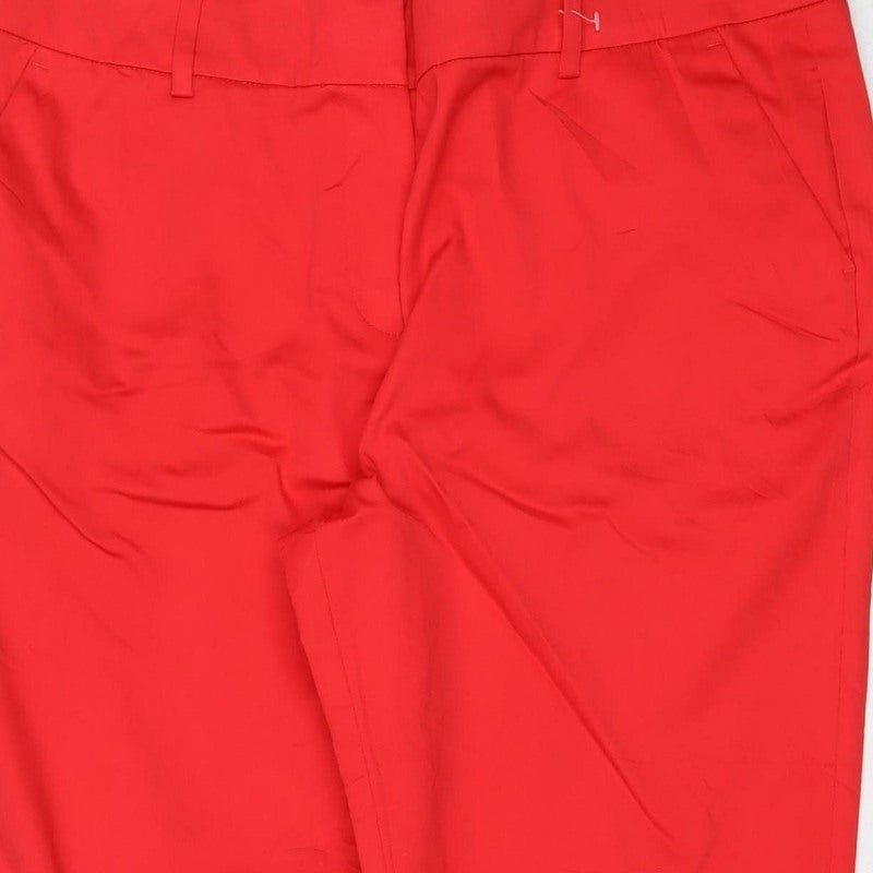 TU Women’s Red Size 14 Cotton Stretch Straight Chino Trousers