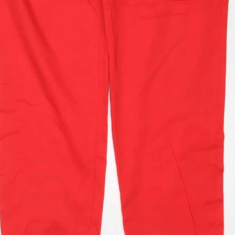 TU Women’s Red Size 14 Cotton Stretch Straight Chino Trousers