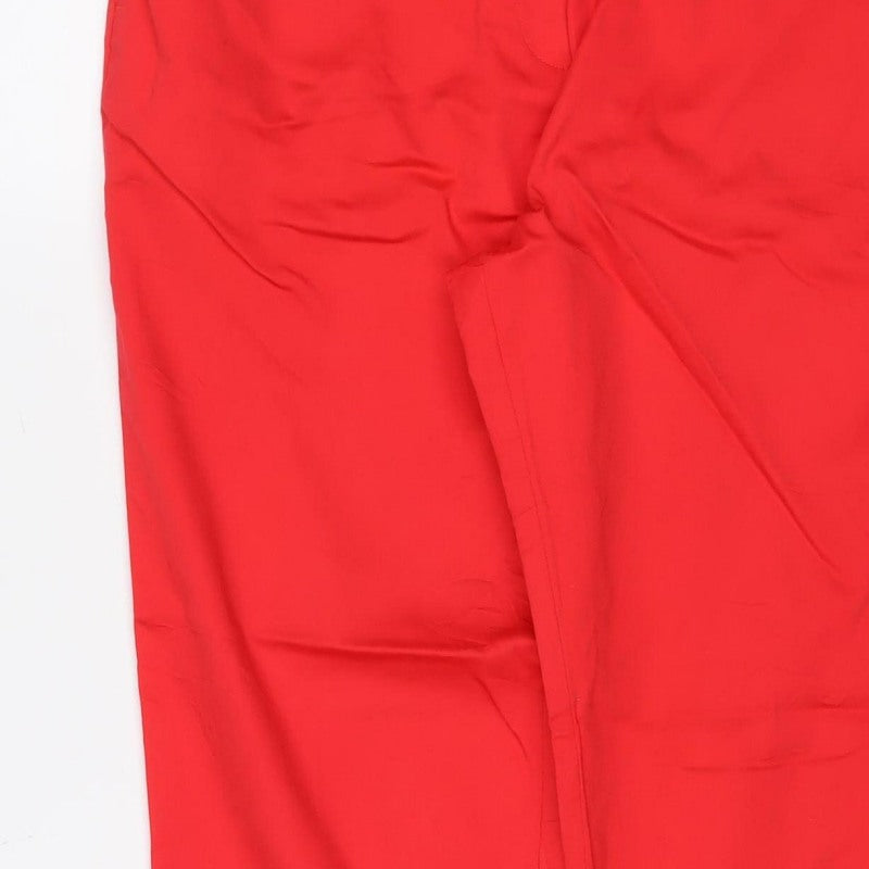 TU Women’s Red Size 14 Cotton Stretch Straight Chino Trousers