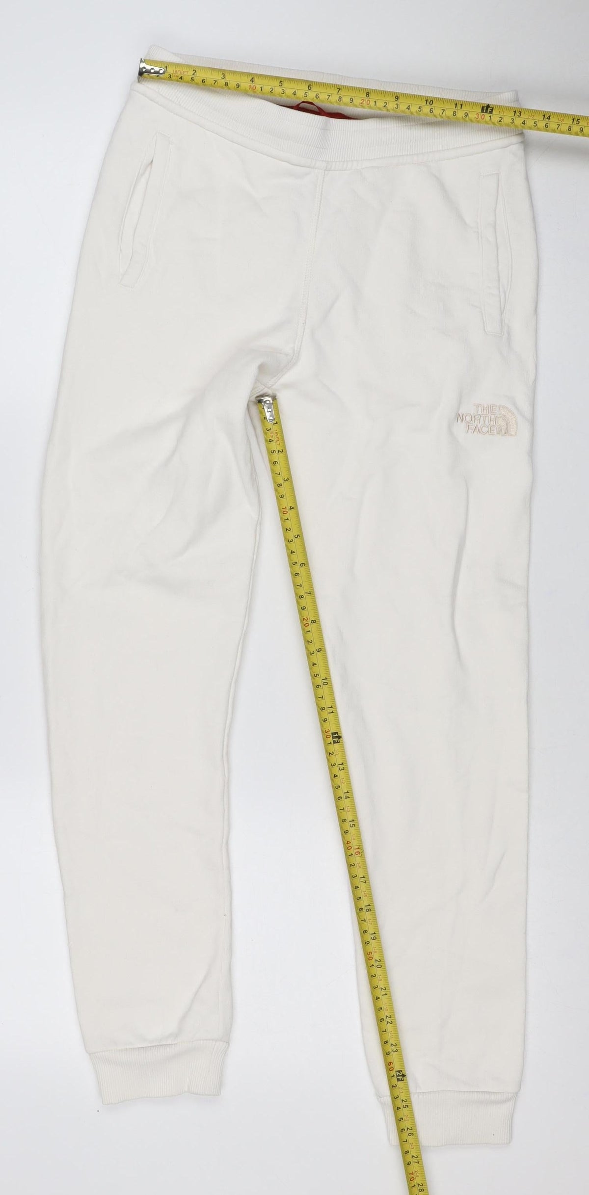 The North Face Girls White L Jogger Sweatpants Zip Pockets