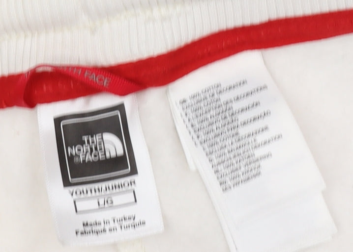The North Face Girls White L Jogger Sweatpants Zip Pockets