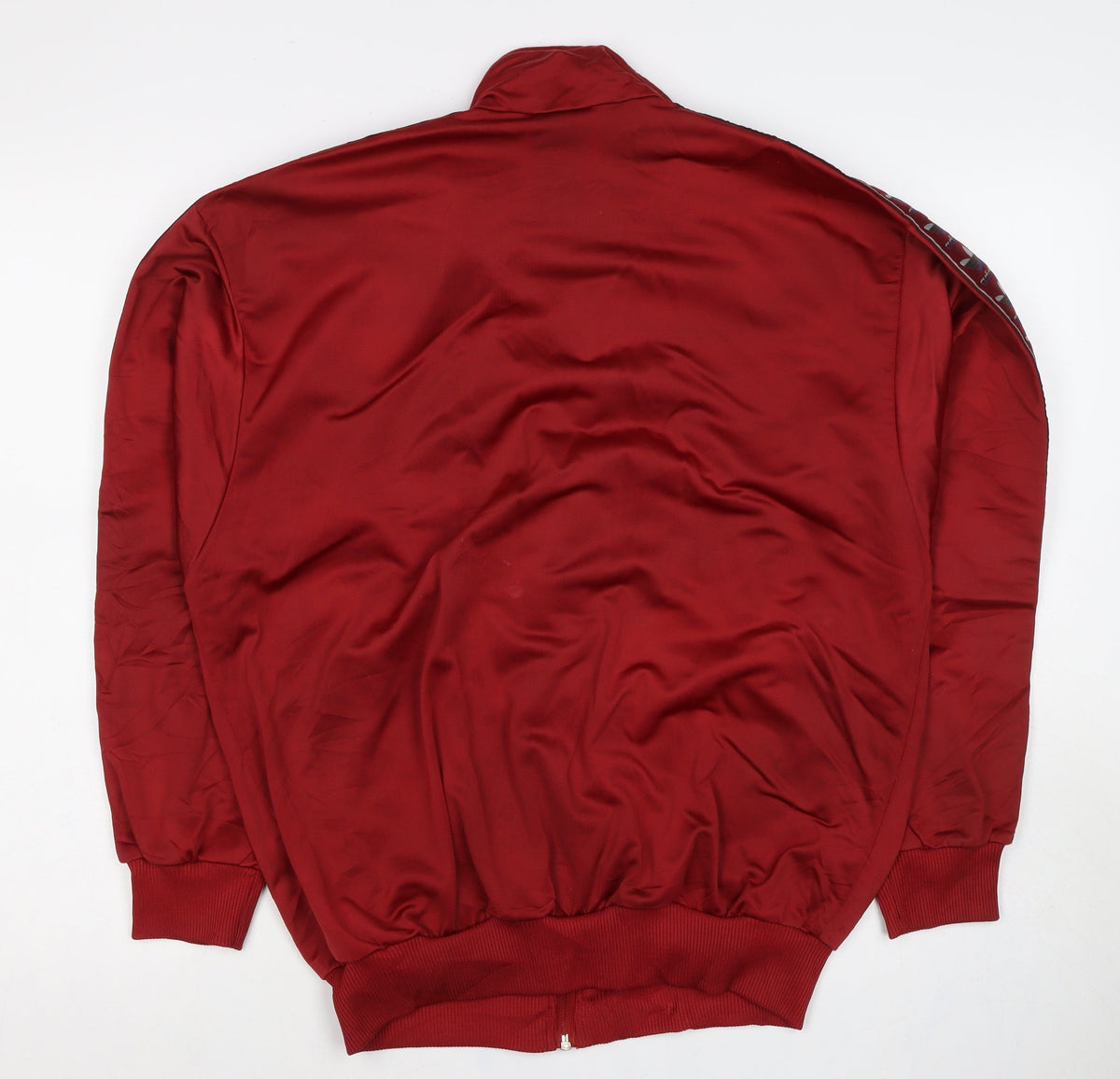 Adidas Women Red UK 14 Full Zip Logo Track Jacket Sweatshirt