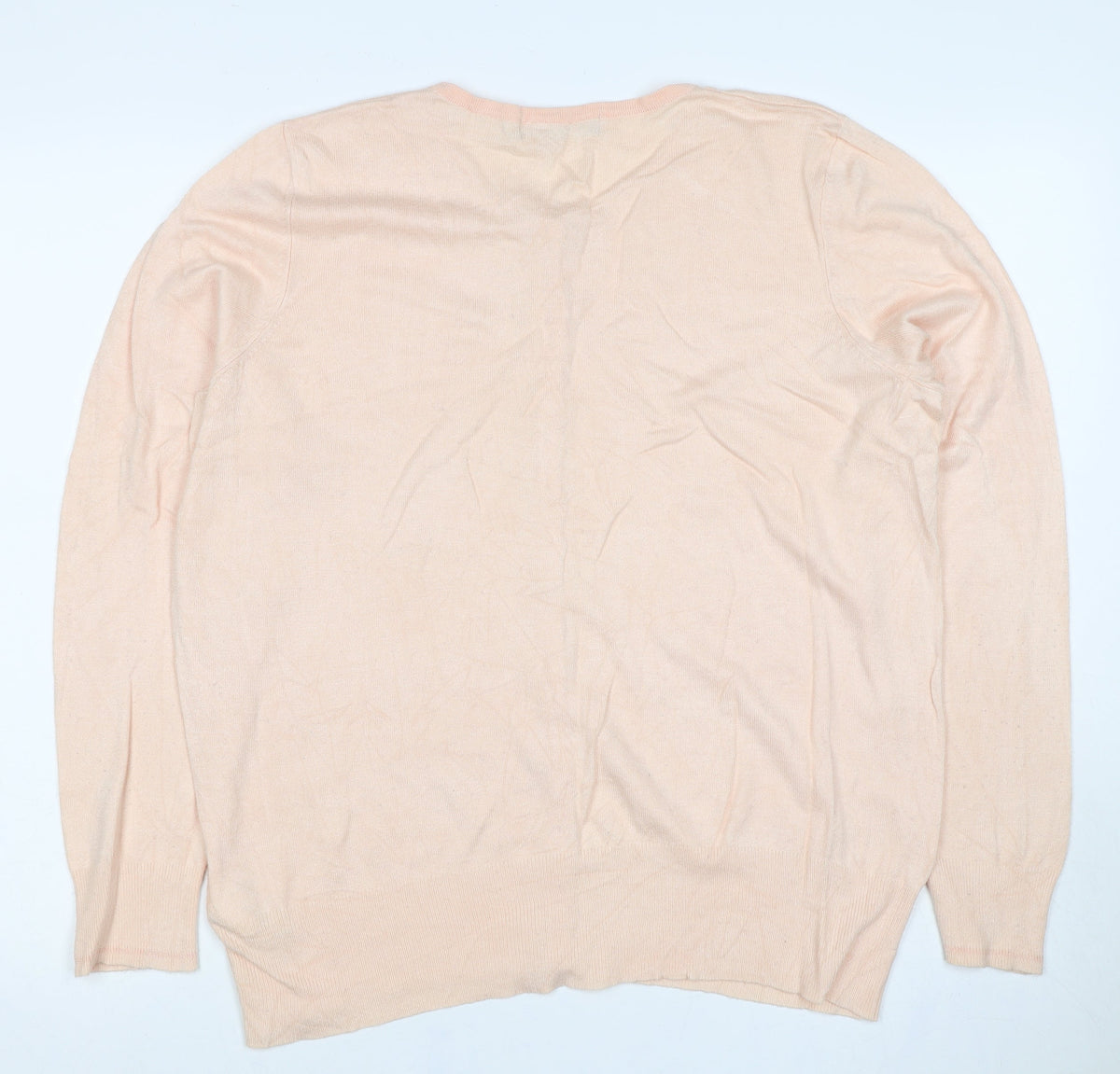 Marks and Spencer Women Pink Size 18 Cotton Knit Button Cardigan