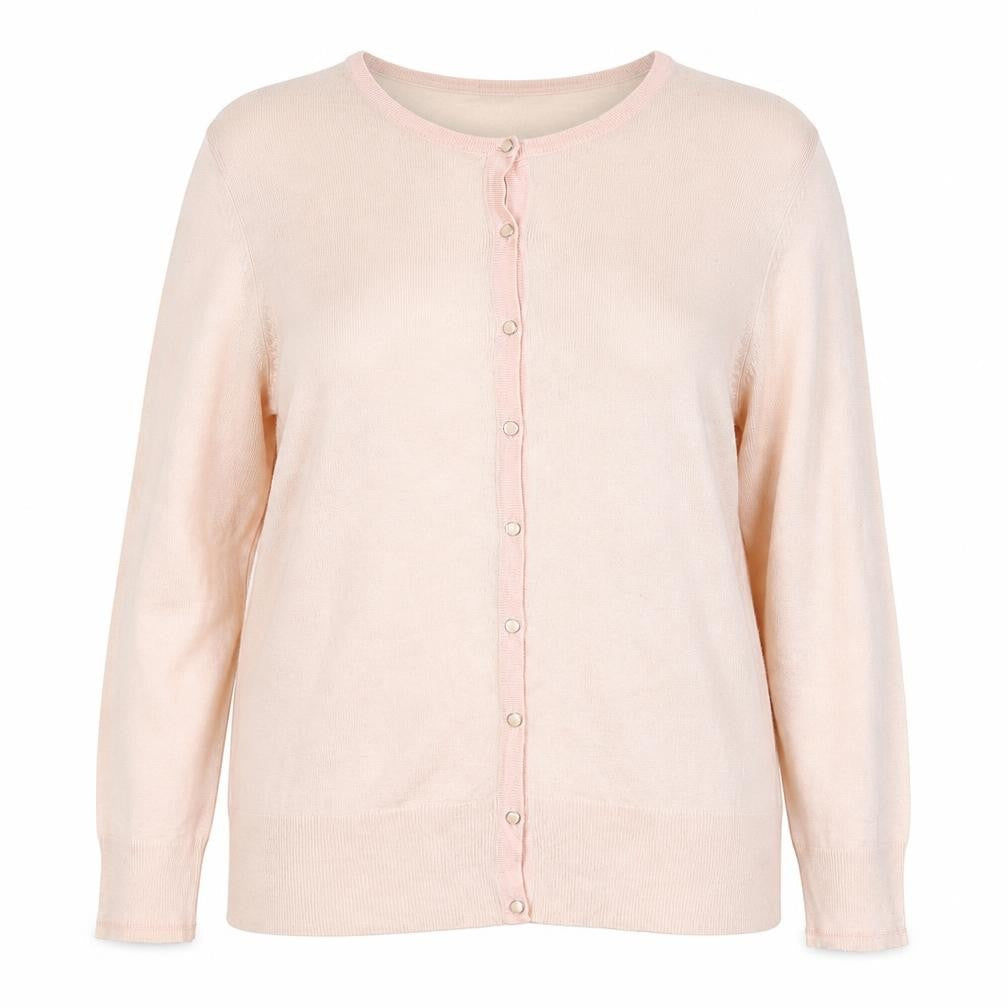 Marks and Spencer Women Pink Size 18 Cotton Knit Button Cardigan