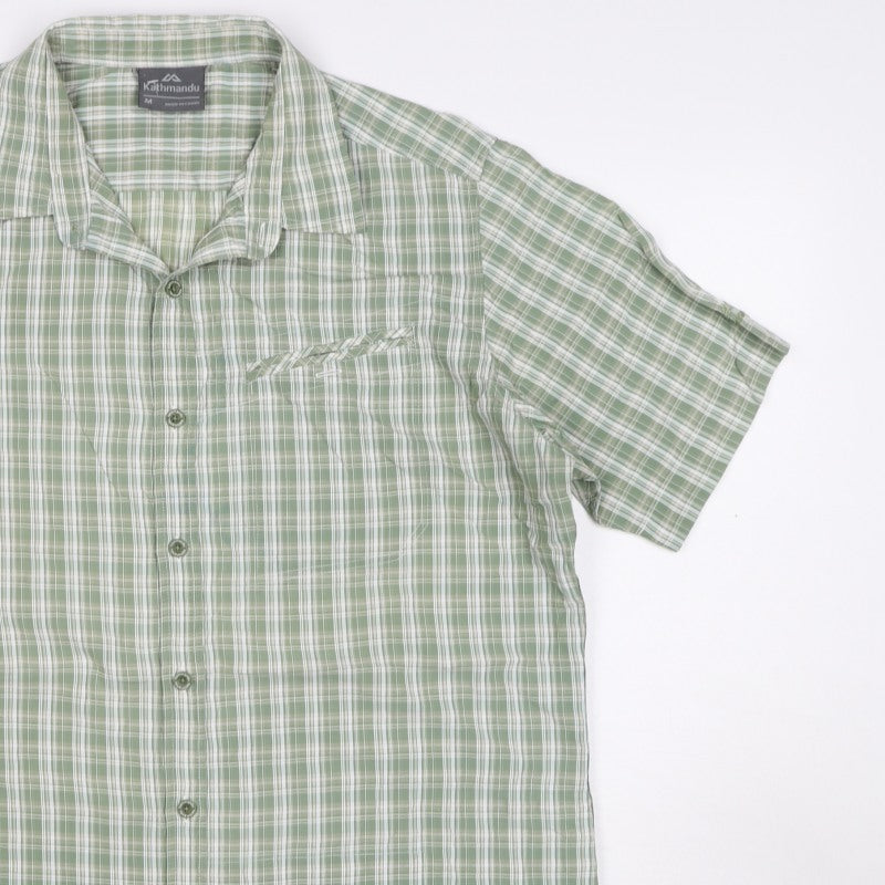 Kathmandu Men's Green Plaid M Short Sleeve Button-Up Casual Shirt