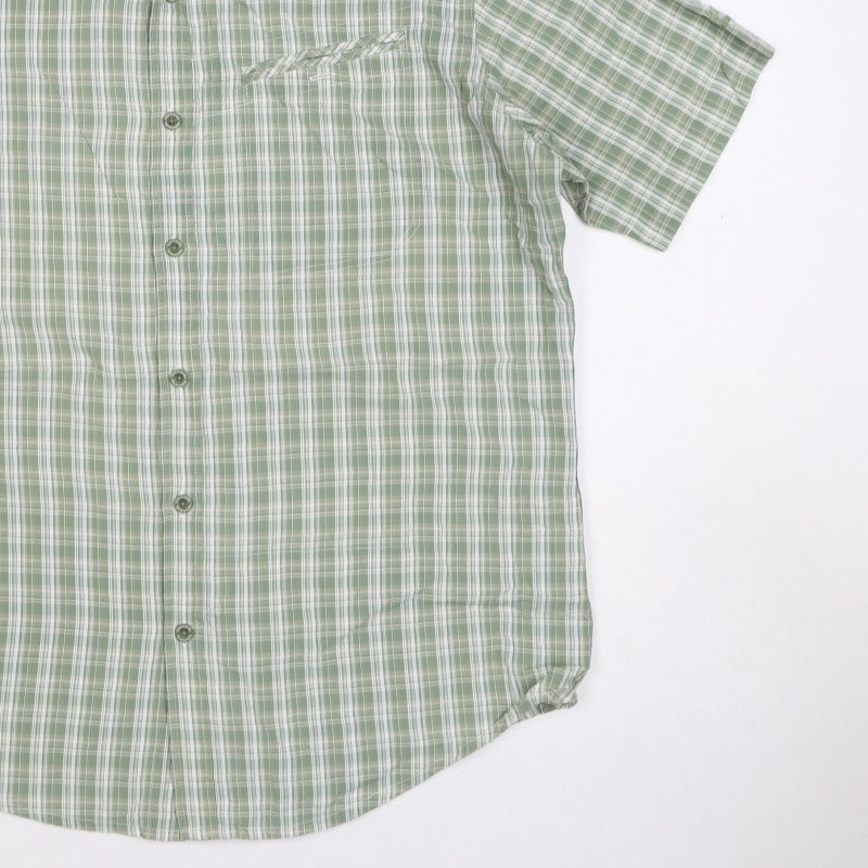 Kathmandu Men's Green Plaid M Short Sleeve Button-Up Casual Shirt