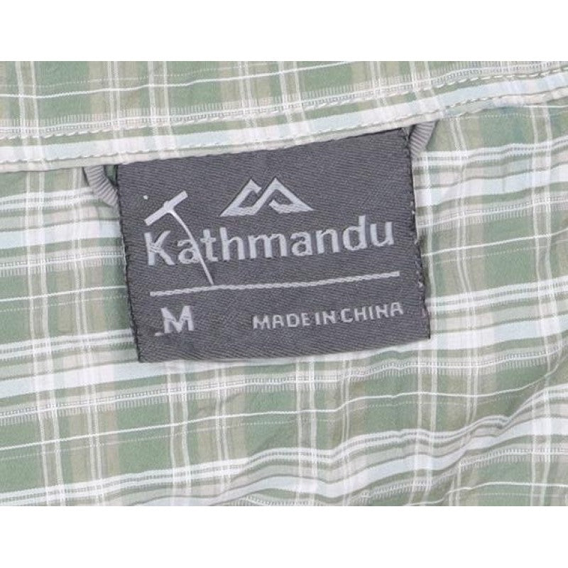 Kathmandu Men's Green Plaid M Short Sleeve Button-Up Casual Shirt
