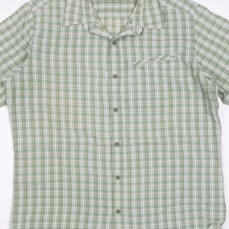 Kathmandu Men's Green Plaid M Short Sleeve Button-Up Casual Shirt