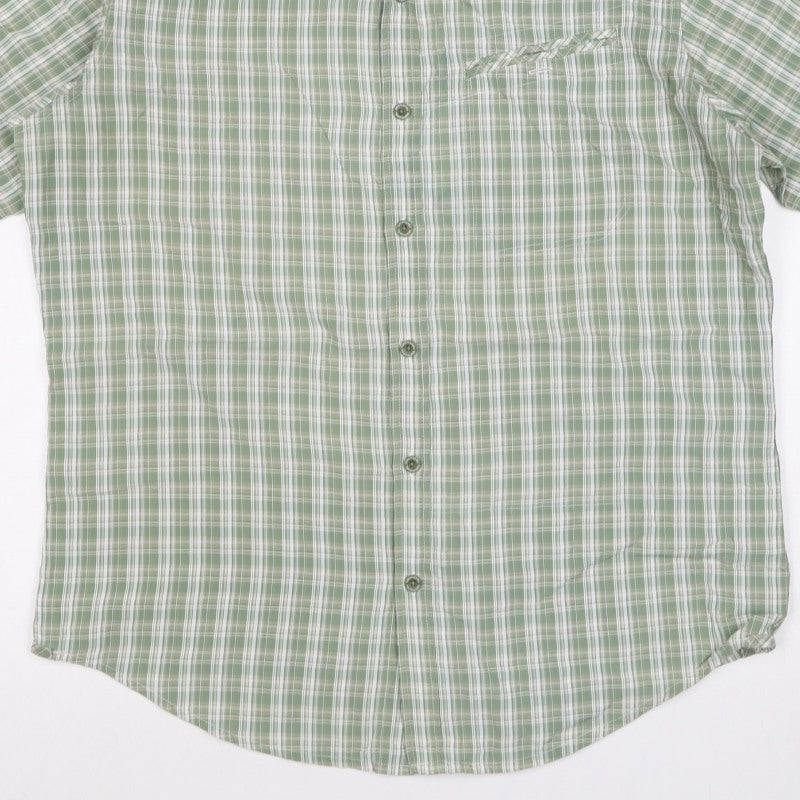Kathmandu Men's Green Plaid M Short Sleeve Button-Up Casual Shirt