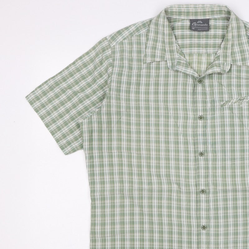 Kathmandu Men's Green Plaid M Short Sleeve Button-Up Casual Shirt