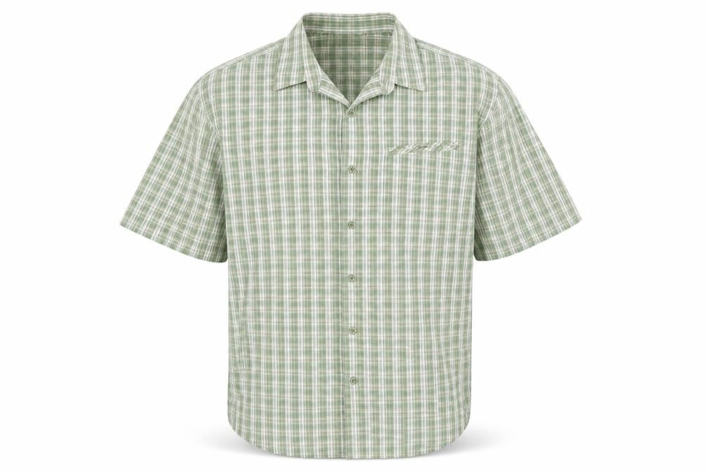 Kathmandu Men's Green Plaid M Short Sleeve Button-Up Casual Shirt