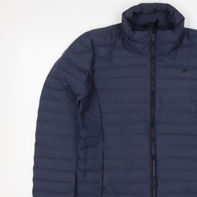 adidas Women’s Blue S Puffer Jacket Quilted Down Full Zip
