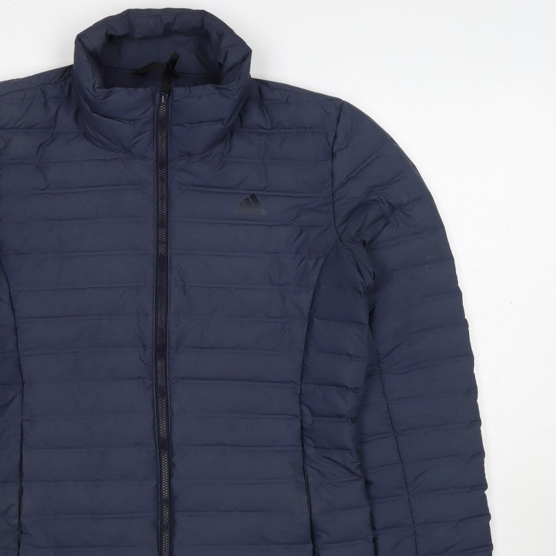 adidas Women’s Blue S Puffer Jacket Quilted Down Full Zip