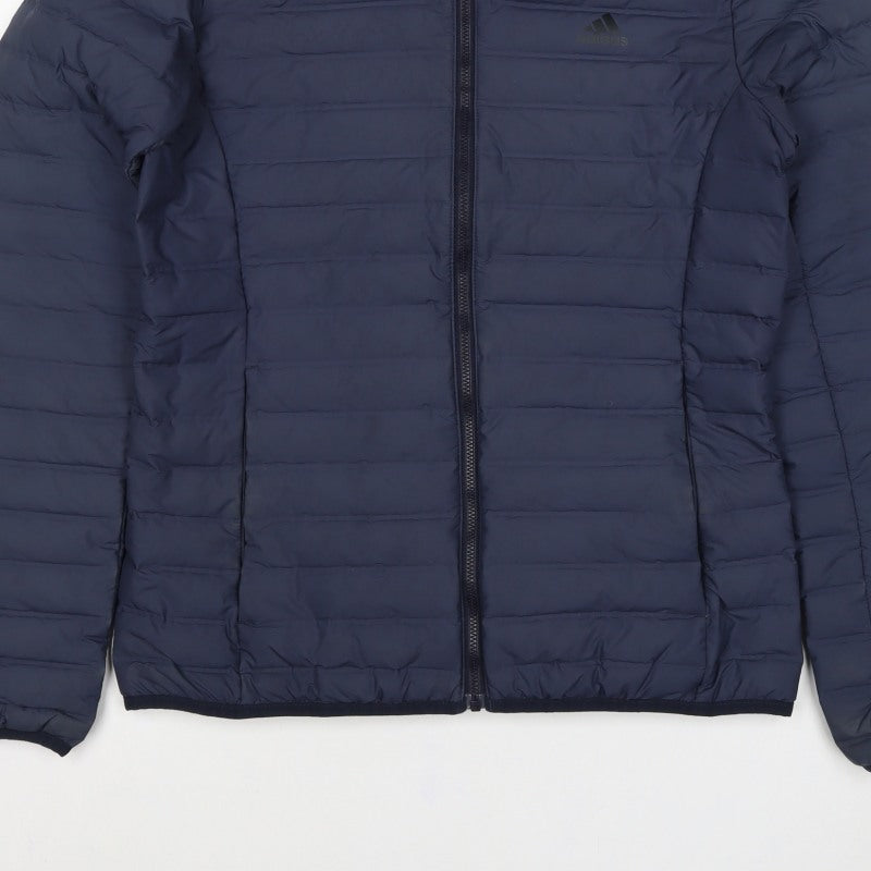 adidas Women’s Blue S Puffer Jacket Quilted Down Full Zip