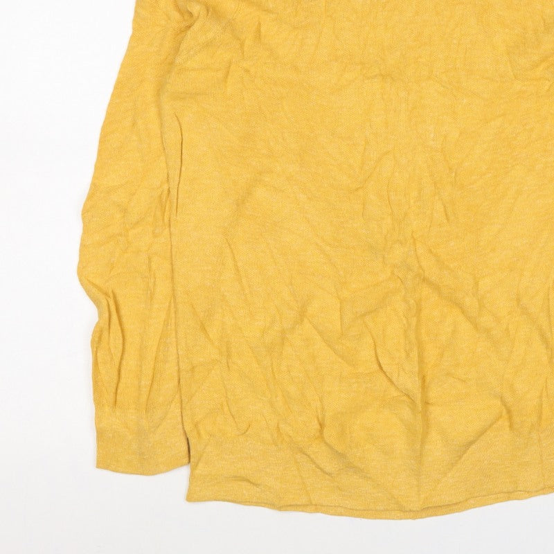 Face Unisex Adults Yellow Cotton Crew Neck Knit Pullover Jumper XL