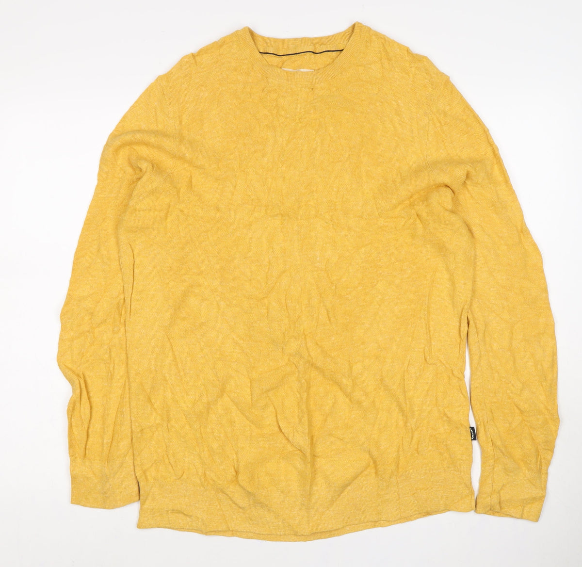 Face Unisex Adults Yellow Cotton Crew Neck Knit Pullover Jumper XL