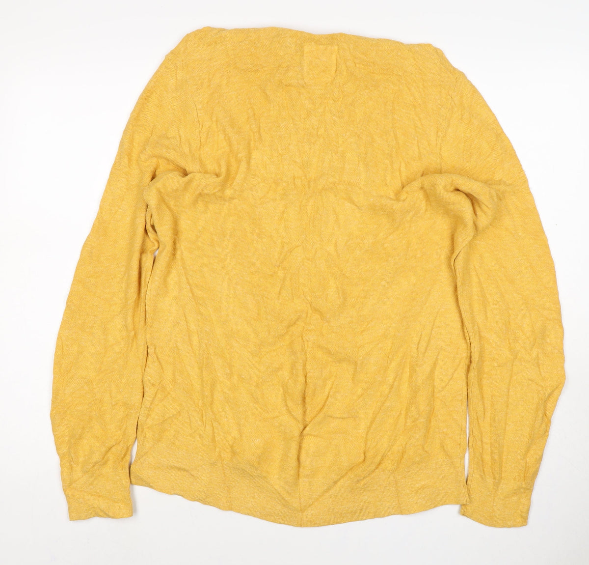 Face Unisex Adults Yellow Cotton Crew Neck Knit Pullover Jumper XL
