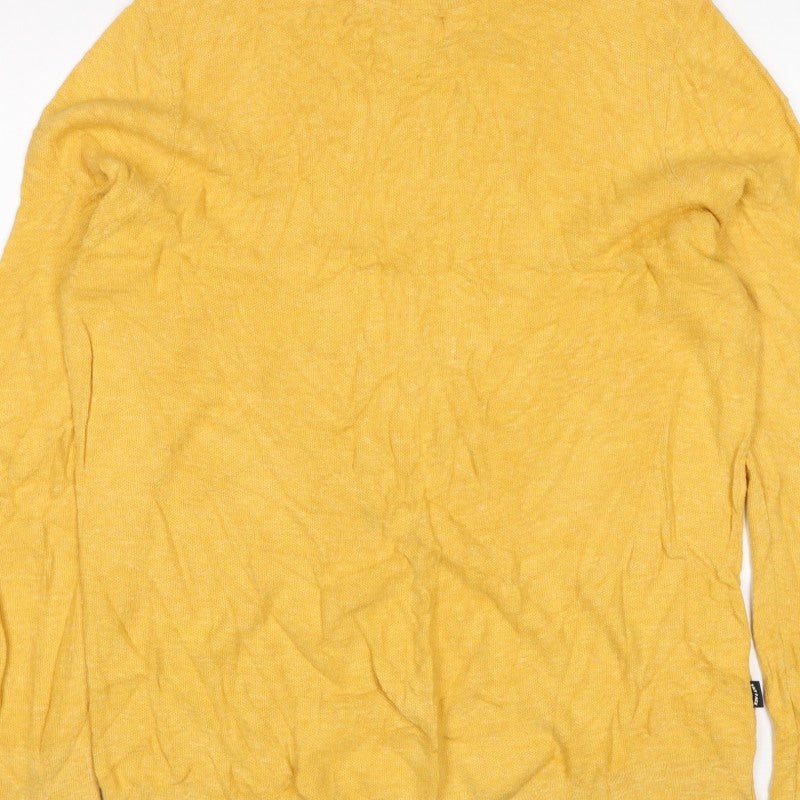 Face Unisex Adults Yellow Cotton Crew Neck Knit Pullover Jumper XL