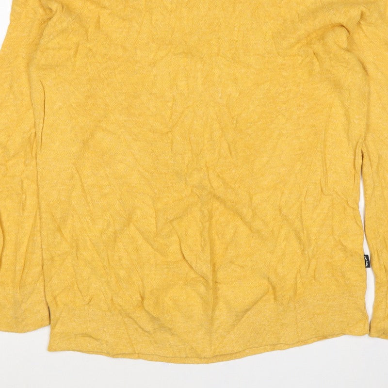 Face Unisex Adults Yellow Cotton Crew Neck Knit Pullover Jumper XL