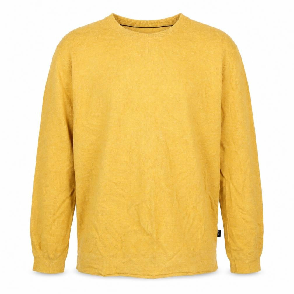 Face Unisex Adults Yellow Cotton Crew Neck Knit Pullover Jumper XL