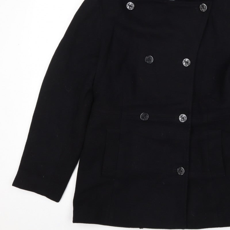 Colebrook & Co. Women’s Black UK 12 Hooded Wool Pea Coat