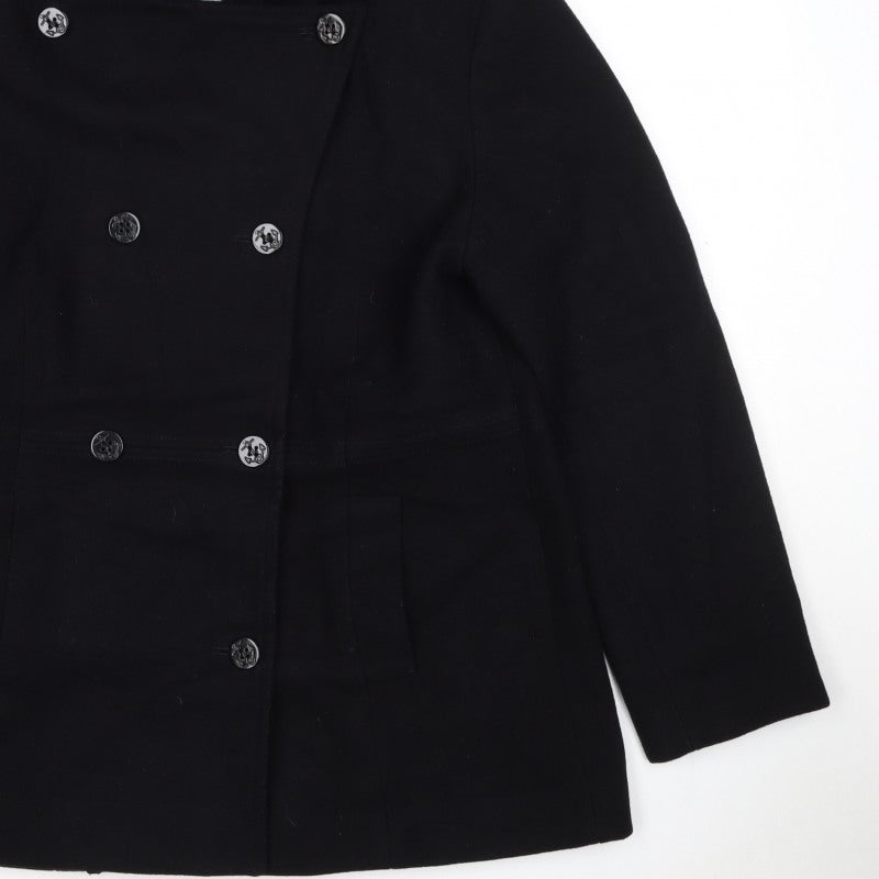 Colebrook & Co. Women’s Black UK 12 Hooded Wool Pea Coat