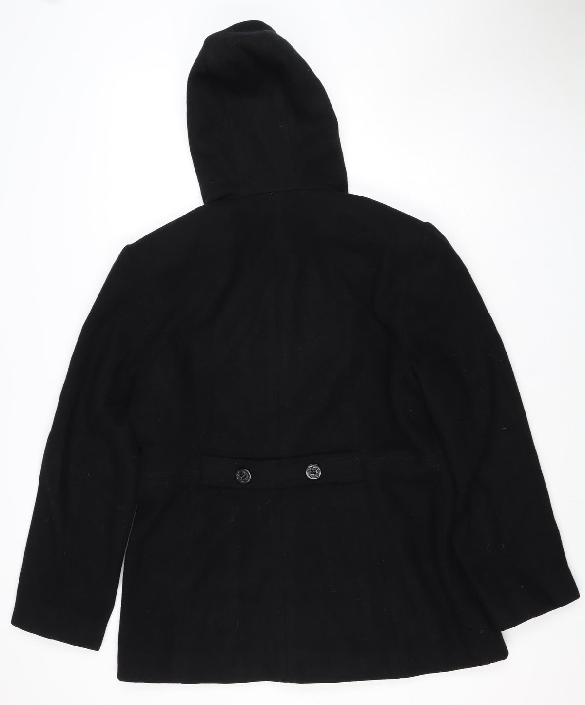 Colebrook & Co. Women’s Black UK 12 Hooded Wool Pea Coat