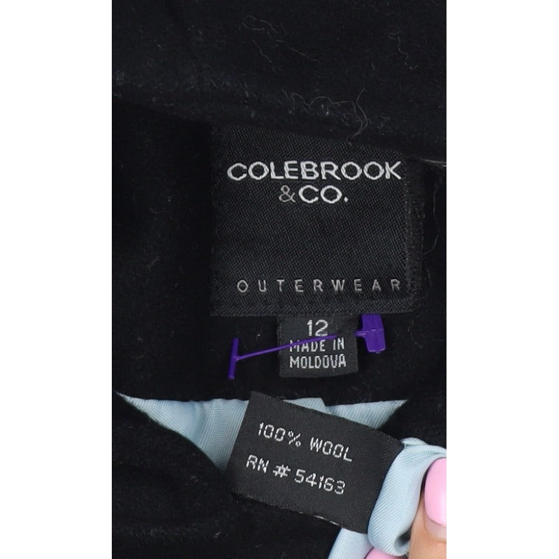 Colebrook & Co. Women’s Black UK 12 Hooded Wool Pea Coat