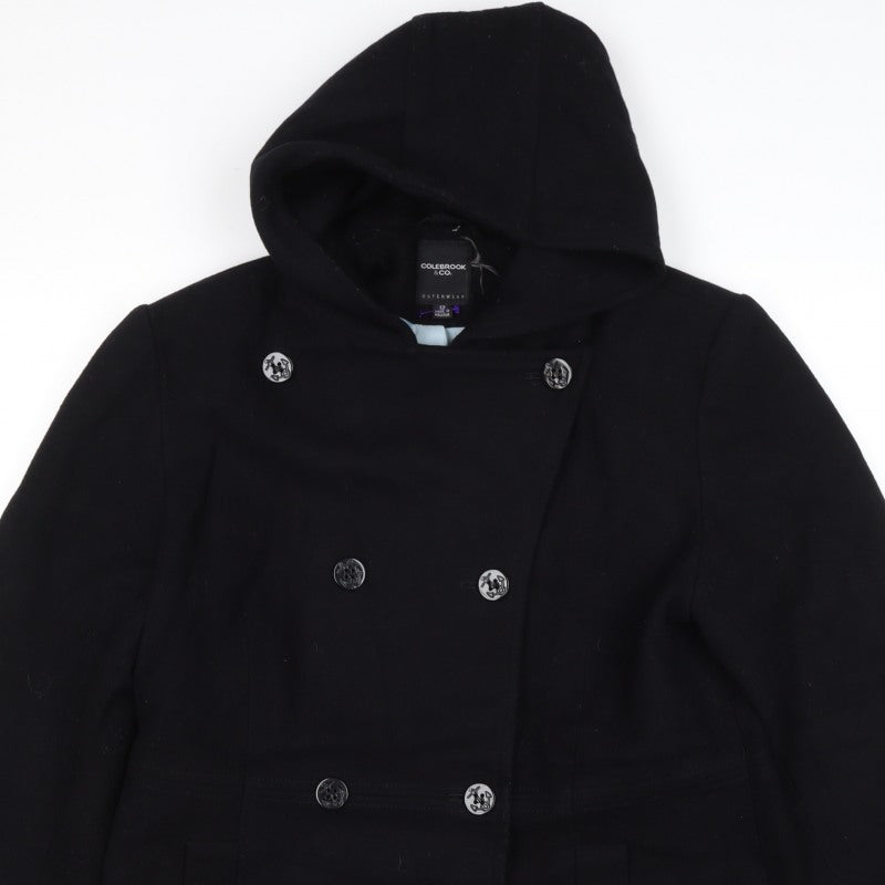 Colebrook & Co. Women’s Black UK 12 Hooded Wool Pea Coat