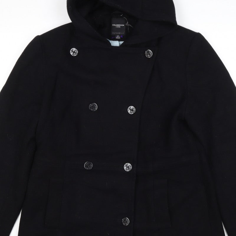 Colebrook & Co. Women’s Black UK 12 Hooded Wool Pea Coat