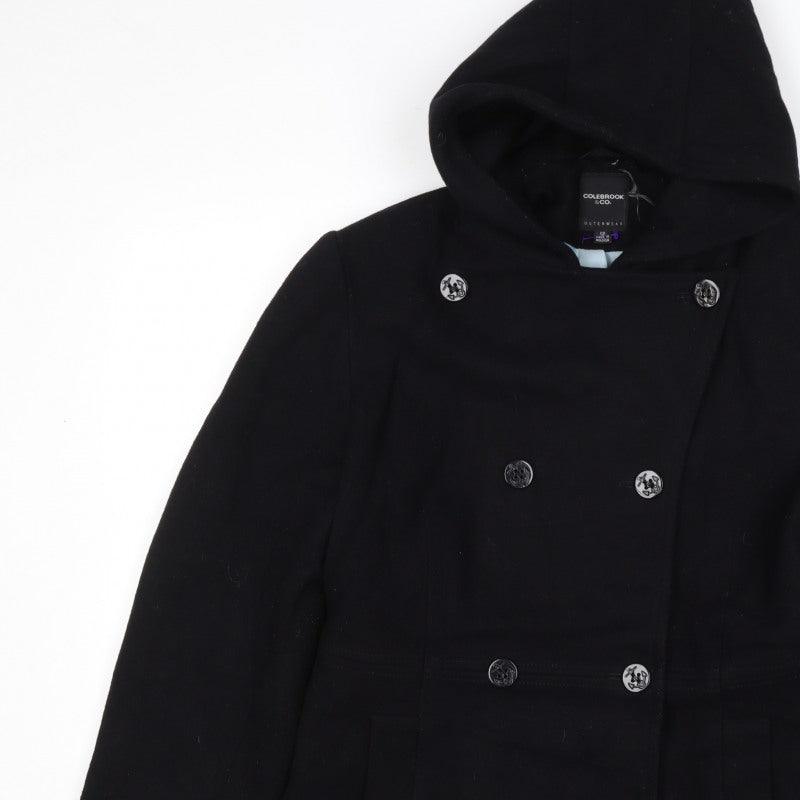 Colebrook & Co. Women’s Black UK 12 Hooded Wool Pea Coat
